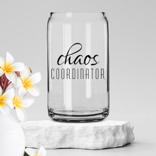 Chaos Coordinator Modern Typography Script Can Glass
