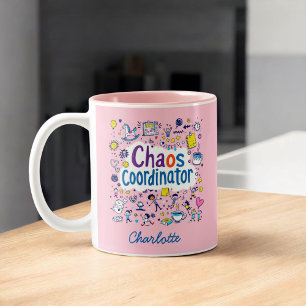Chaos Coordinator Mom Life Funny Mother's Day Two-Tone Coffee Mug