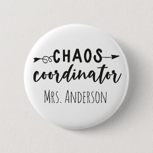 Chaos Coordinator Office Coworker Mom Button