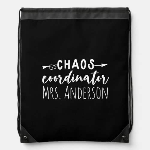 Chaos Coordinator Office Coworker Mom Drawstring Bag