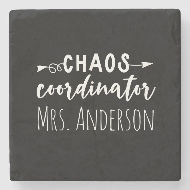 Chaos Coordinator Office Coworker Mom Stone Coaster (Front)