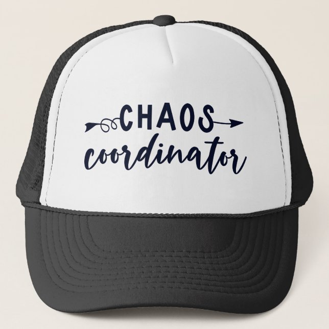 Chaos Coordinator Office Coworker Mom Trucker Hat (Front)