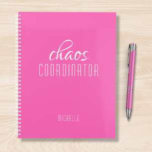 Chaos Coordinator Pink Personalized Name Planner
