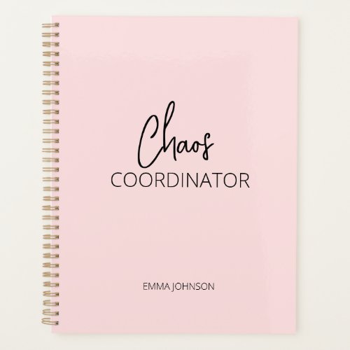 Chaos Coordinator  Pink Personalized Planner