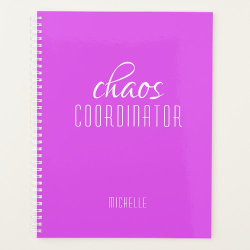 Chaos Coordinator Purple Personalized Name Planner