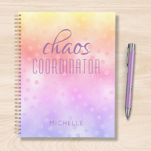 Chaos Coordinator Rainbow Glitter Personalized Planner