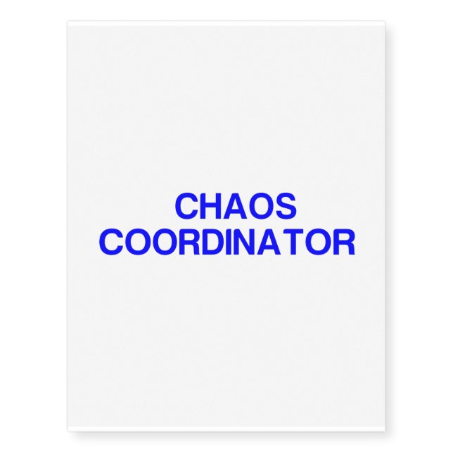 Chaos coordinator temporary tattoos (Front)