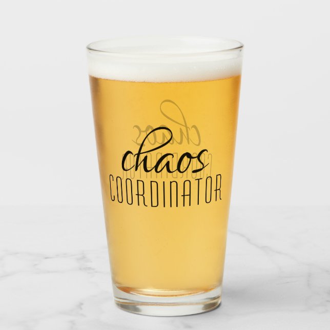 Chaos Coordinator Typographic Text Glass (Front Filled)