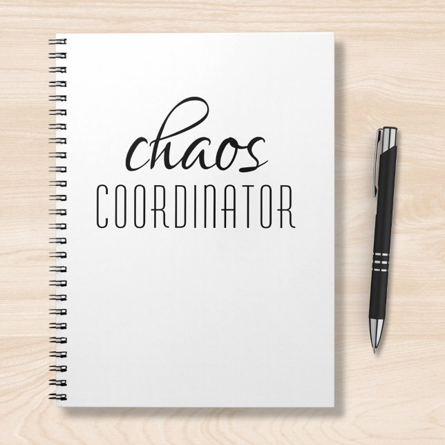 Chaos Coordinator Typographic Text Notebook (Creator Uploaded)