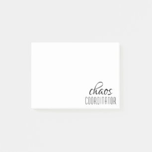 Chaos Coordinator Typographic Text Post-it Notes