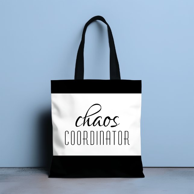Chaos Coordinator Typographic Text Tote Bag (Creator Uploaded)