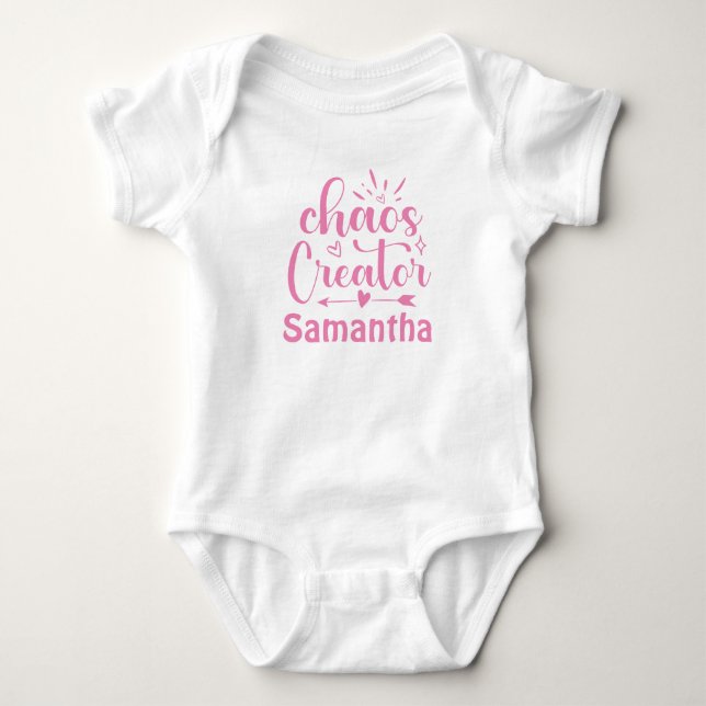 Chaos Creator Pink Baby Girl Baby Shower Gift Bodysuit (Front)