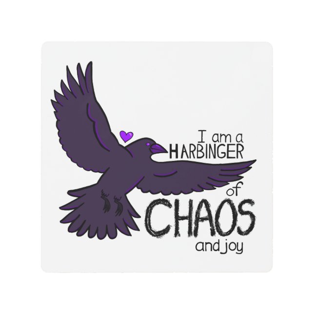 Chaos Crow Metal Print (Front)