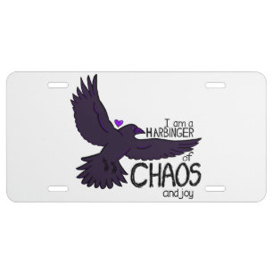 Chaos Crow Tapestry License Plate