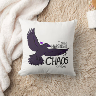 Chaos Crow Tapestry Throw Pillow