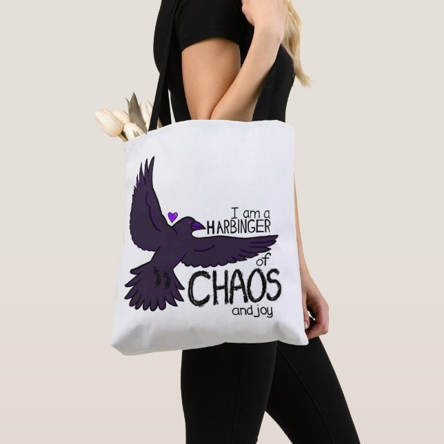 Chaos Crow Tapestry Tote Bag (Close Up)