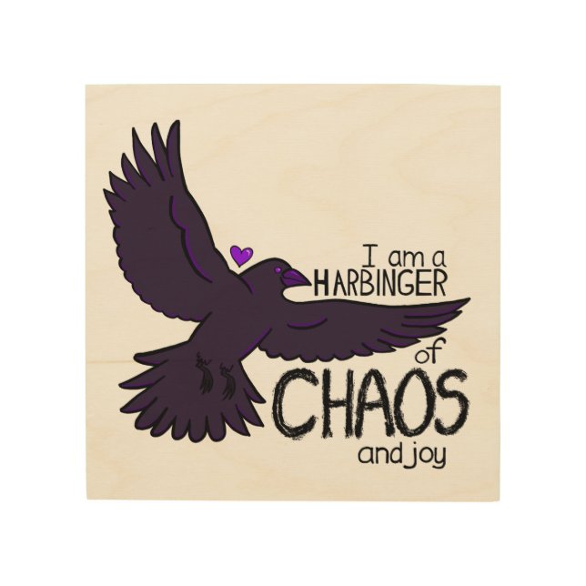Chaos Crow Wood Wall Art (Front)