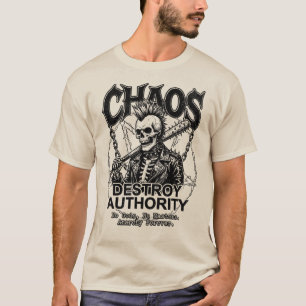 Chaos Destroys Authority – Dark Punk Anarchy Skull T-Shirt