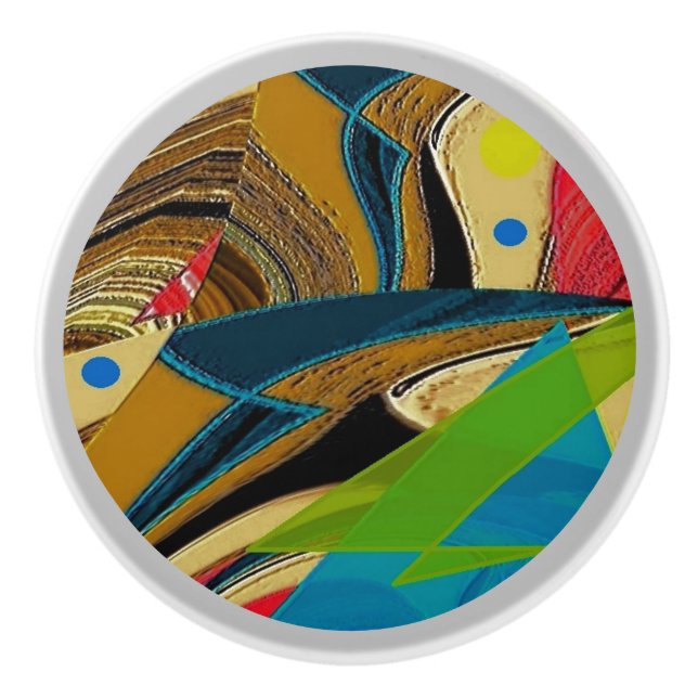"Chaos in Color" Ceramic Knob (Front)