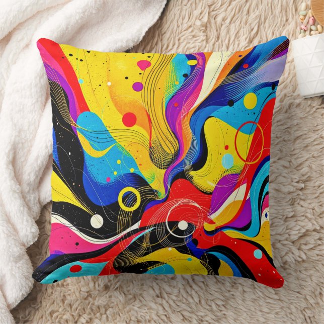 Chaos in Harmony Art Throw Pillow (Blanket)
