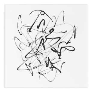 Chaos in Ink – Expressive Line Abstraction Acrylic Print