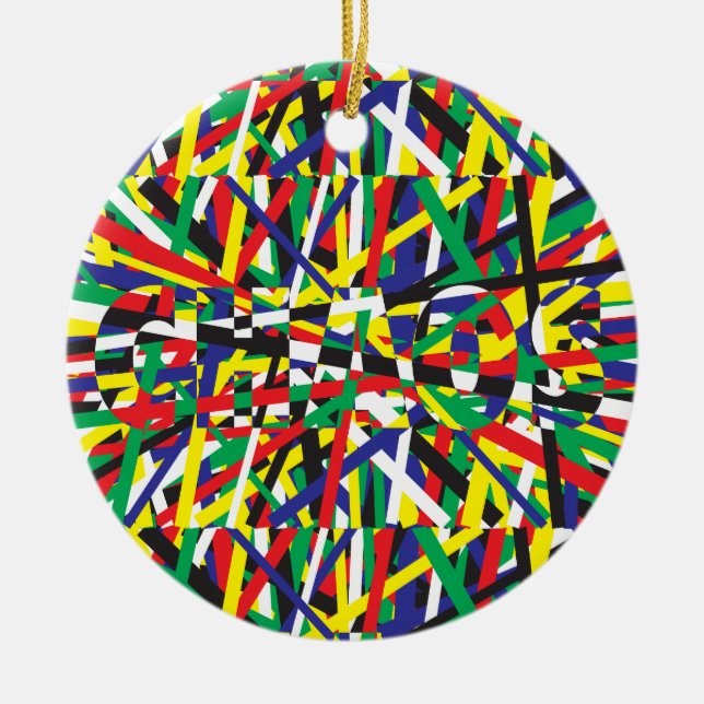 Chaos, in Primaries Ceramic Ornament (Front)