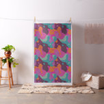 Chaos in retro colors fabric