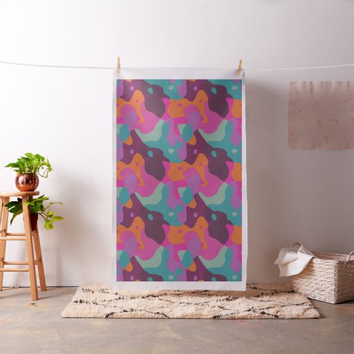 Chaos in retro colors fabric