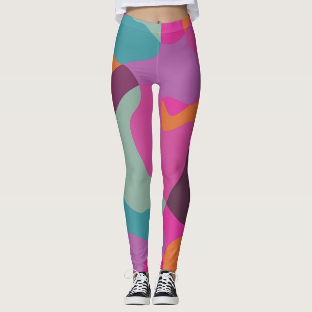 Chaos in retro colors leggings (Front)