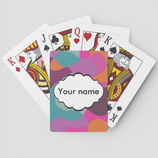 Chaos in retro colors poker cards (Back)