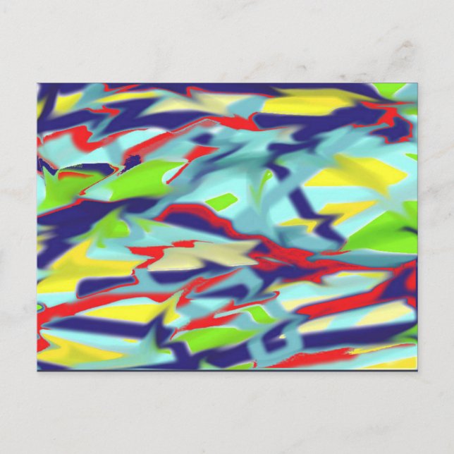 Chaos into Form Digital Art Postcard - Blue (Front)