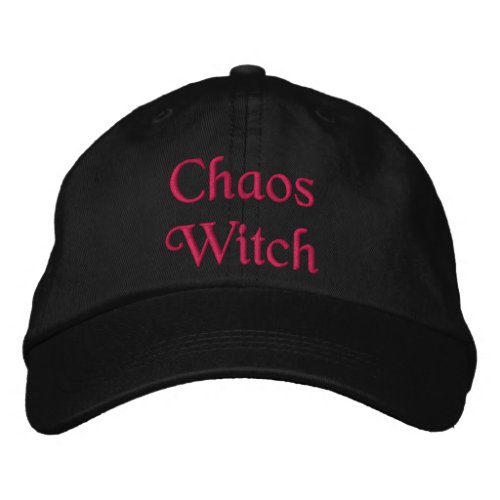 Chaos Magic Witch Quote Red Personalised Black  Embroidered Baseball Cap