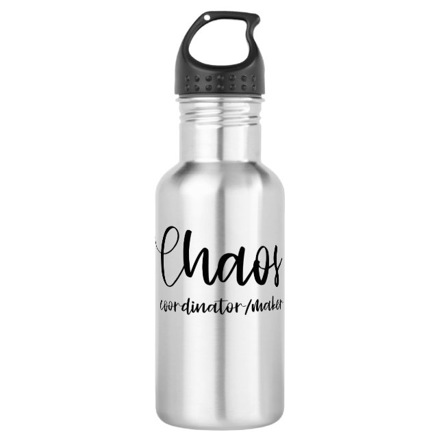 chaos maker stainless steel water bottle (Front)