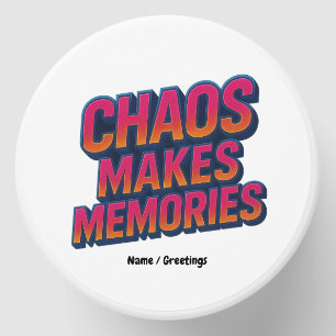 Chaos Makes Memories Retro Synthwave Design Funny Mini Candle Favors