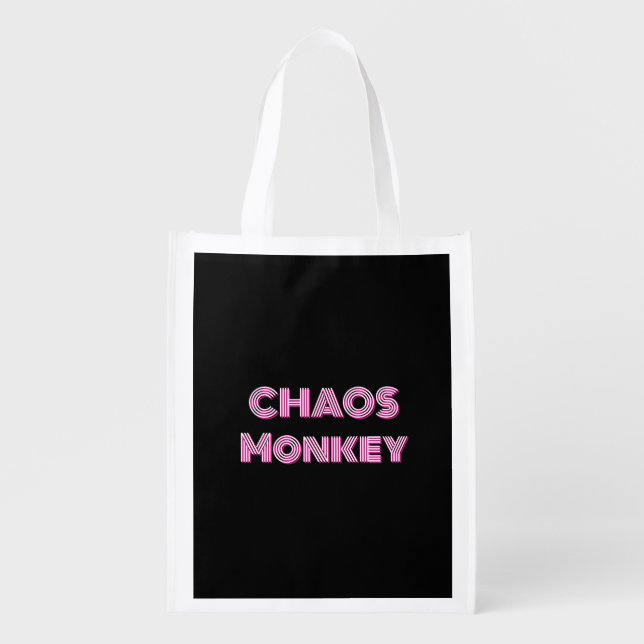 Chaos Monkey Coordinator Bag – Funky Black White (Front)