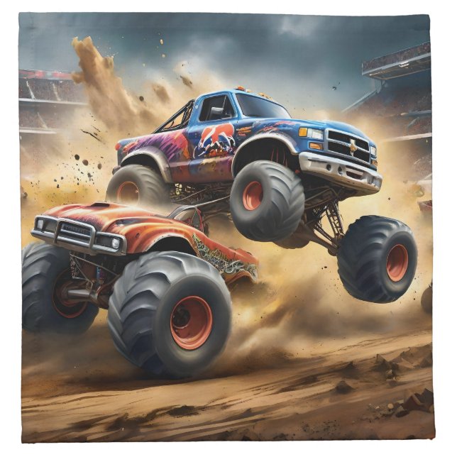 Chaos on Wheels: Monster Truck Smash Derby, Cloth Napkin (Front)