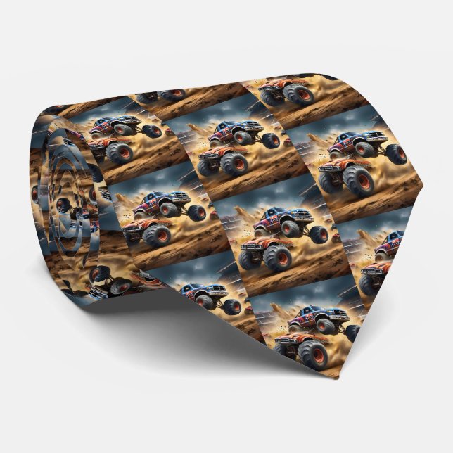 Chaos on Wheels: Monster Truck Smash Derby, Neck Tie (Rolled)