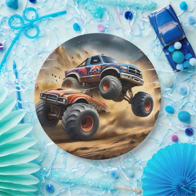 Chaos on Wheels: Monster Truck Smash Derby, Paper Plates (Party)