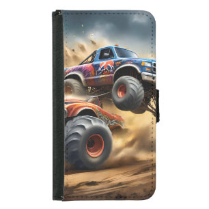 Chaos on Wheels: Monster Truck Smash Derby Samsung Galaxy S5 Wallet Case