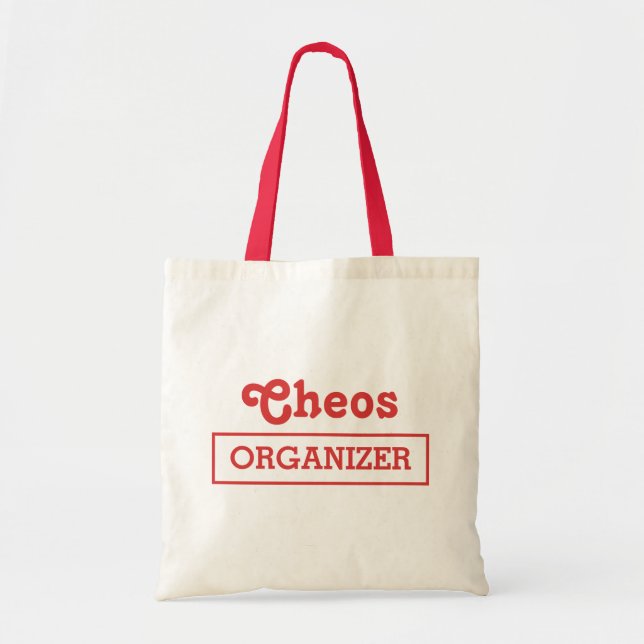 Chaos Organizer Minimalistic Fun Typography Design Tote Bag (Front)