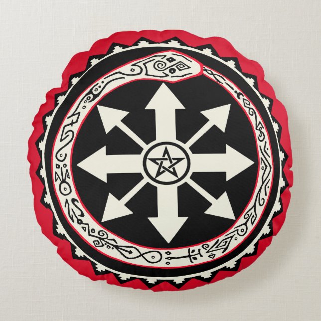 Chaos Ouroburos Snake Throw Pillow (Front)