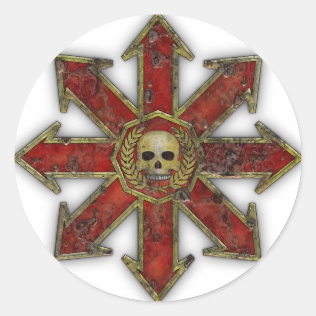 Chaos – Red Classic Round Sticker (Front)