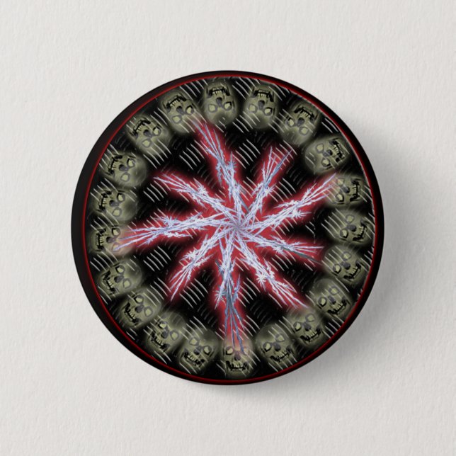 chaos skulls pinback button (Front)