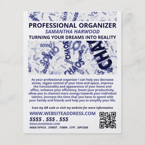 Chaos Slogan Design Professional Organizer Flyer