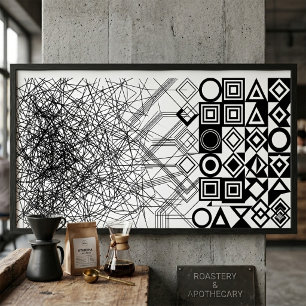Chaos to Order Abstract Geometric  Poster