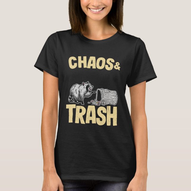 Chaos & Trash Garbage Panda  Raccoon T-Shirt (Front)