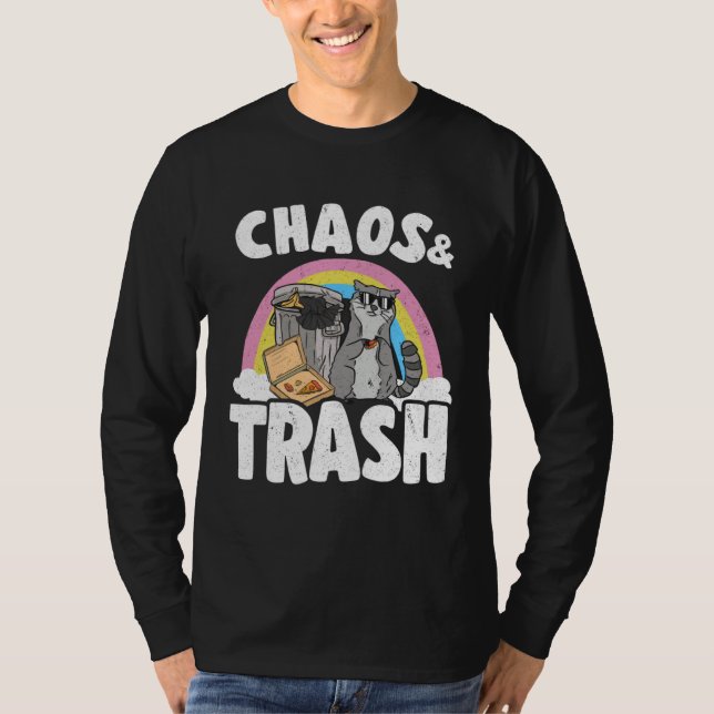 Chaos & Trash Garbage Panda Rainbow Raccoon 1 T-Shirt (Front)