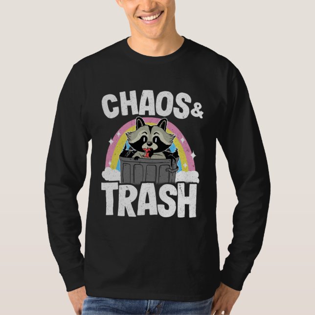 Chaos & Trash Garbage Panda Rainbow Raccoon  2 T-Shirt (Front)