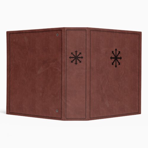 Chaosphere _ Occult Magick Symbol on Red Leather 3 Ring Binder