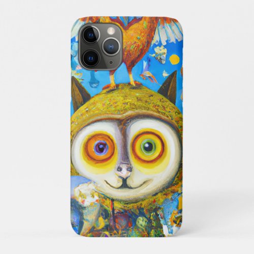 Chaotic and Colorful Fantasy Creatures Dall_E Art iPhone 11 Pro Case